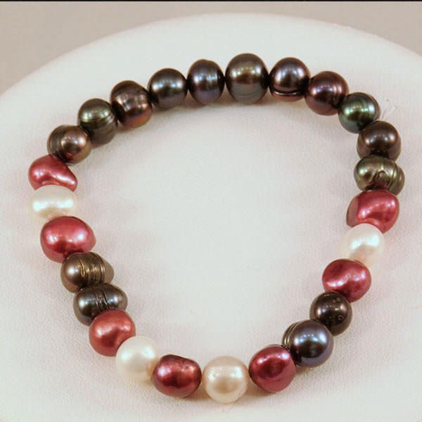 Perlenarband tahitifarben, pink und weiß